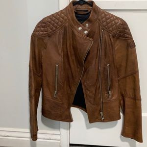 Brown leather jacket